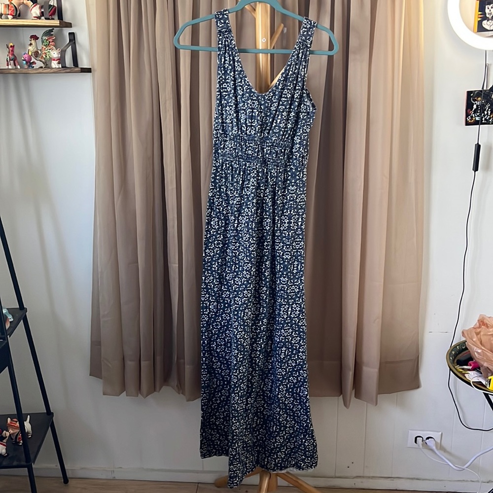 Eddie Bauer 100% cotton maxi sundress size Large. $40 elastic back.